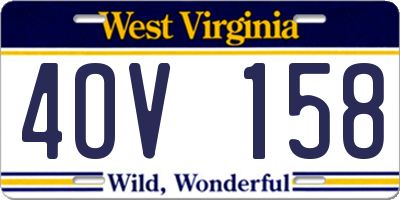 WV license plate 4OV158