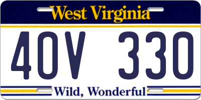 WV license plate 4OV330