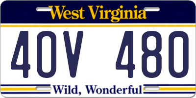 WV license plate 4OV480