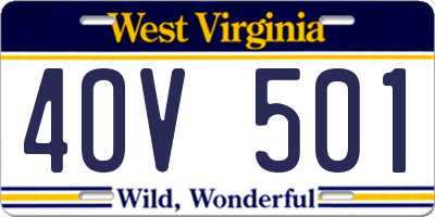 WV license plate 4OV501