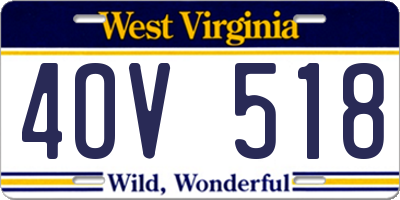 WV license plate 4OV518
