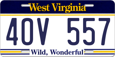 WV license plate 4OV557