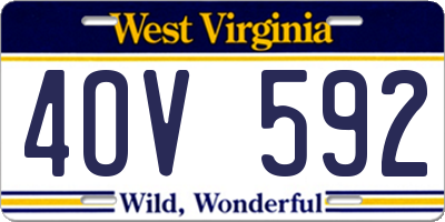 WV license plate 4OV592