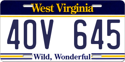 WV license plate 4OV645
