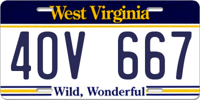 WV license plate 4OV667