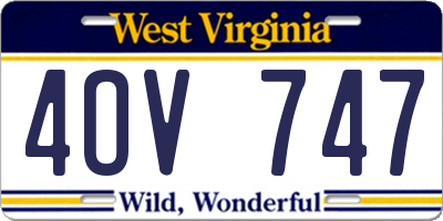 WV license plate 4OV747
