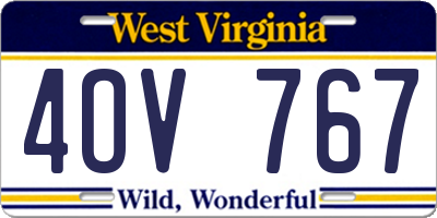 WV license plate 4OV767