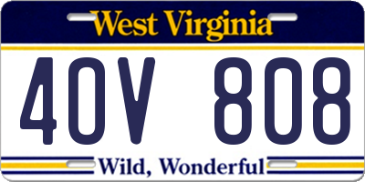 WV license plate 4OV808