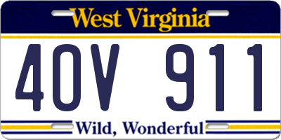 WV license plate 4OV911