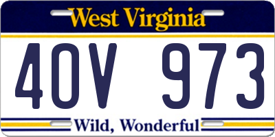 WV license plate 4OV973