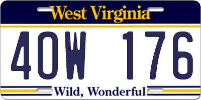 WV license plate 4OW176