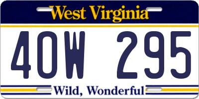 WV license plate 4OW295