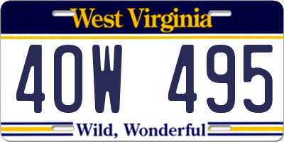 WV license plate 4OW495