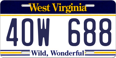 WV license plate 4OW688