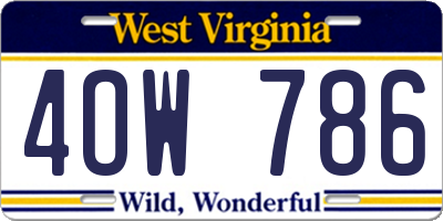 WV license plate 4OW786