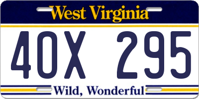 WV license plate 4OX295