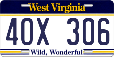 WV license plate 4OX306