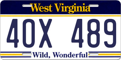 WV license plate 4OX489