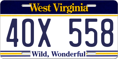 WV license plate 4OX558