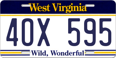 WV license plate 4OX595