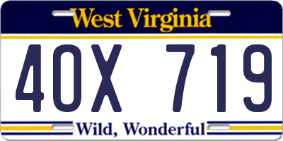 WV license plate 4OX719