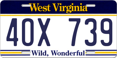 WV license plate 4OX739