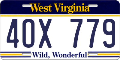 WV license plate 4OX779