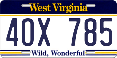 WV license plate 4OX785