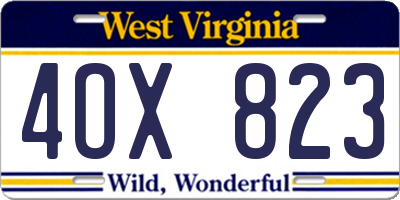 WV license plate 4OX823
