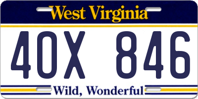 WV license plate 4OX846