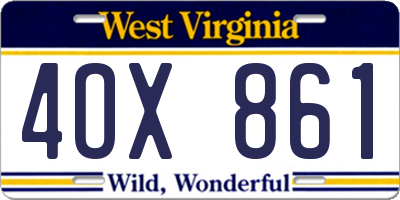 WV license plate 4OX861