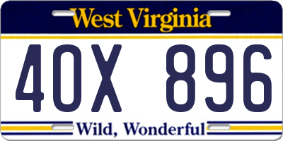 WV license plate 4OX896