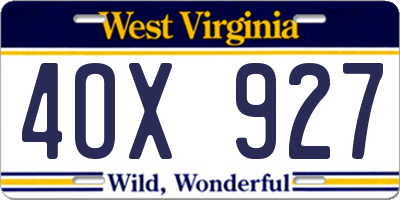 WV license plate 4OX927