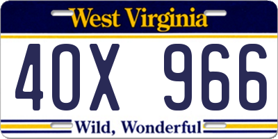 WV license plate 4OX966
