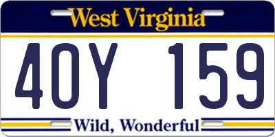 WV license plate 4OY159