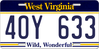 WV license plate 4OY633