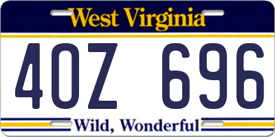 WV license plate 4OZ696