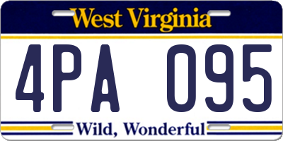 WV license plate 4PA095