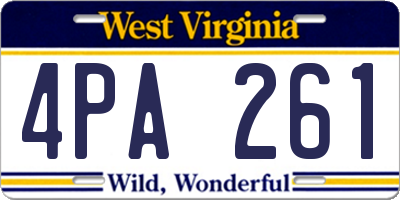 WV license plate 4PA261