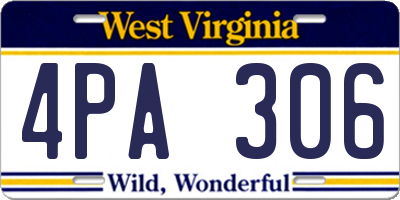 WV license plate 4PA306