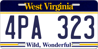 WV license plate 4PA323