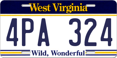 WV license plate 4PA324