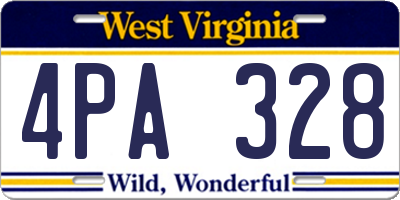 WV license plate 4PA328