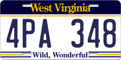 WV license plate 4PA348