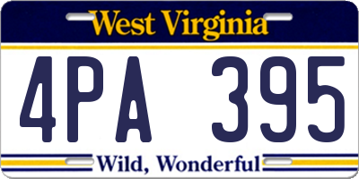 WV license plate 4PA395