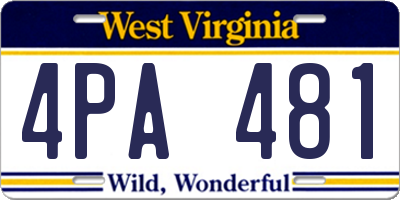 WV license plate 4PA481