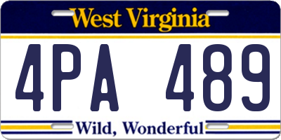 WV license plate 4PA489