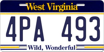 WV license plate 4PA493