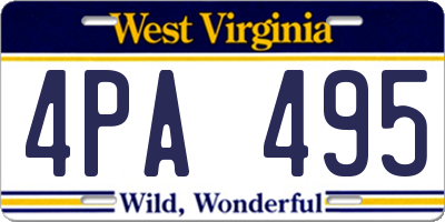 WV license plate 4PA495