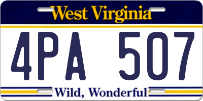 WV license plate 4PA507